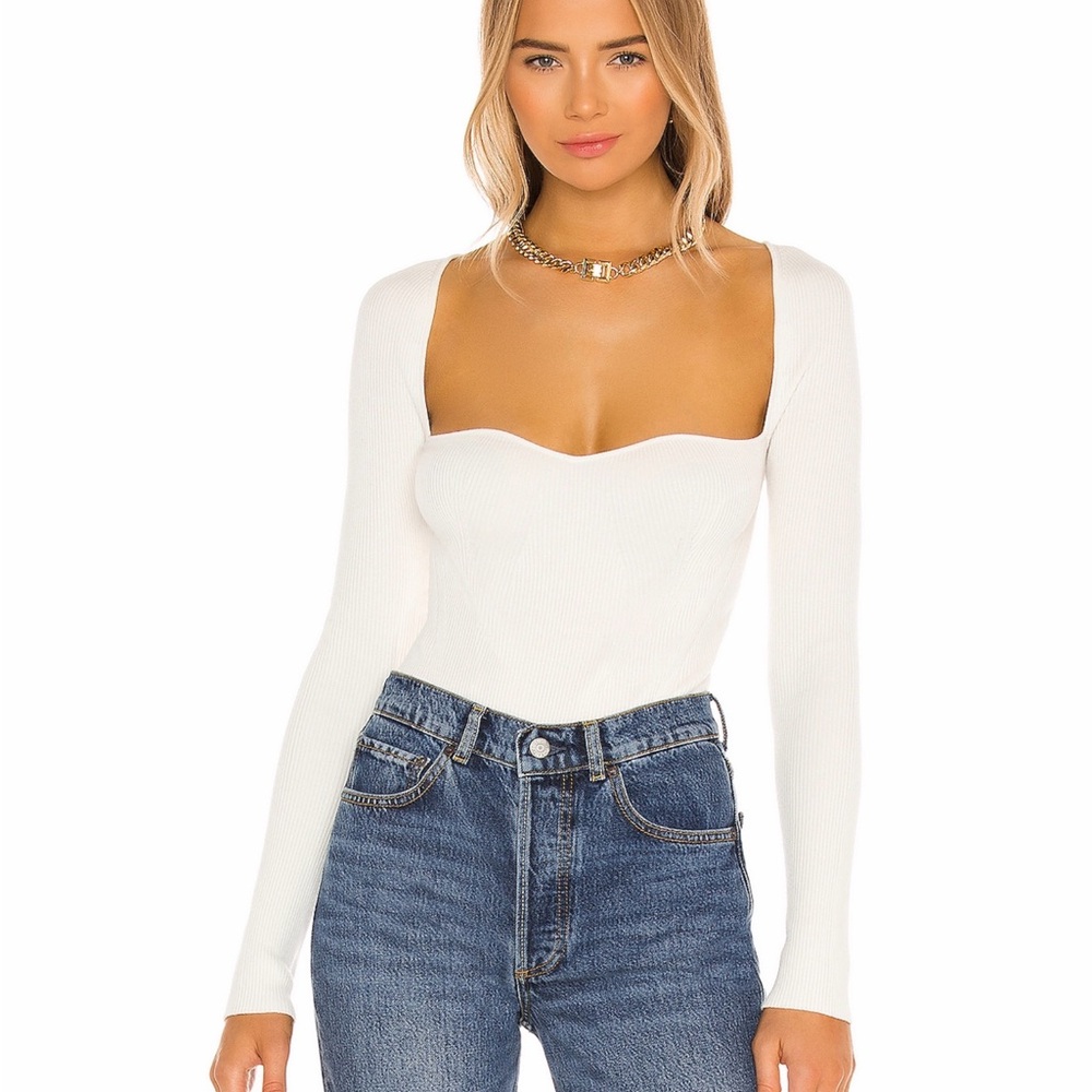 Elegant White Long Sleeve Bodysuit